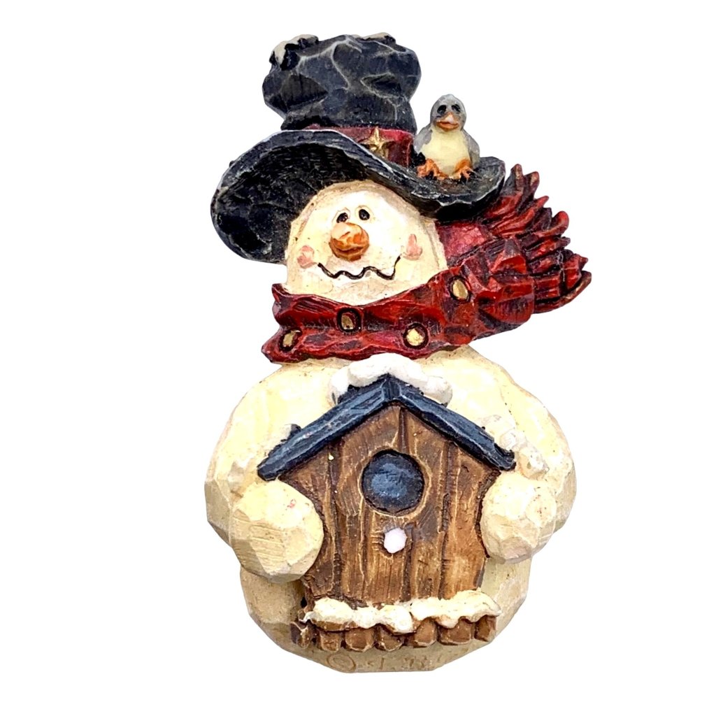 Boyds Bear Collectible Holiday Snowman With Birdhouse Brooch Pin Christmas 13$